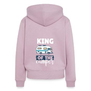 Camping-Liebhaber Wohnmobil für den Außenbereich - Frauen Premium Bio Zip Hoodie - Altrosa - Hinten - Julia (174cm)
