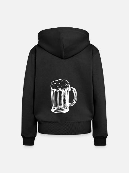 Bier Bierkrug - Frauen Premium Bio Zip Hoodie - Schwarz