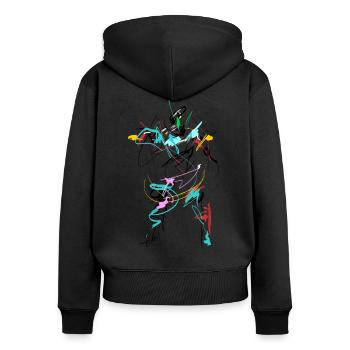 Résumé chasseur extraterrestre - Sweat à capuche zippé Premium bio Femme - noir - Dos - Julia (174cm)