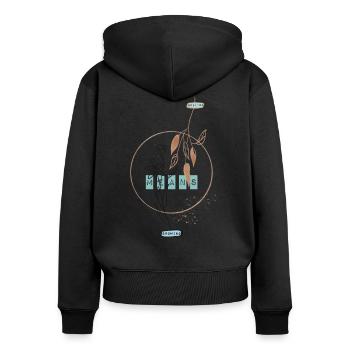 Healing means growing inner growth gift - Women's Premium Organic Zip Hoodie - black - Back - Julia (174cm)