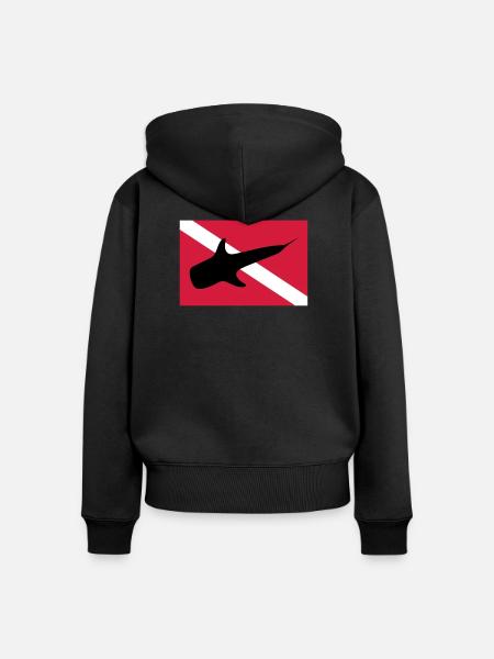 Walhai - Frauen Premium Bio Zip Hoodie - Schwarz