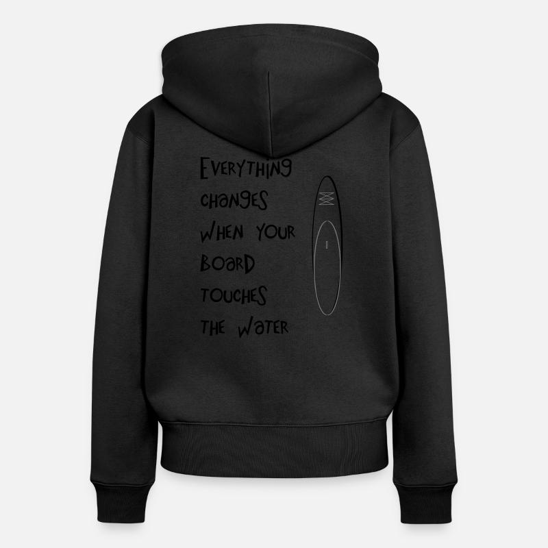 Sup Board - Frauen Premium Bio Zip Hoodie - Schwarz