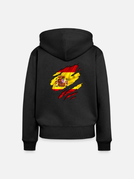españa flagge spain - Frauen Premium Bio Zip Hoodie - Schwarz