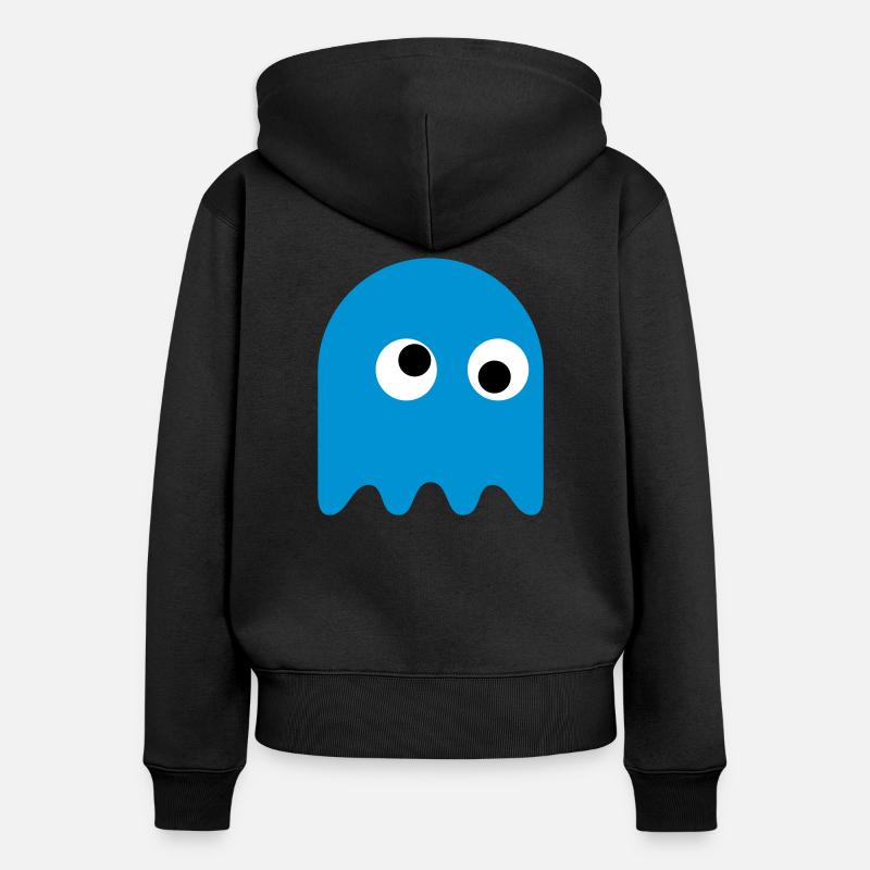 Game Classics Ghost - Women's Premium Organic Zip Hoodie - black