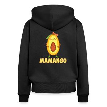 Nette Mama Mango Mamango Muttertag Baby Geschenk - Frauen Premium Bio Zip Hoodie - Schwarz - Hinten - Julia (174cm)