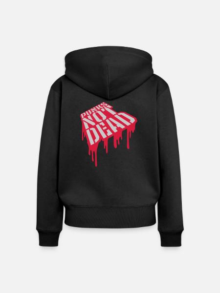 Zitat punks not dead - Frauen Premium Bio Zip Hoodie - Schwarz
