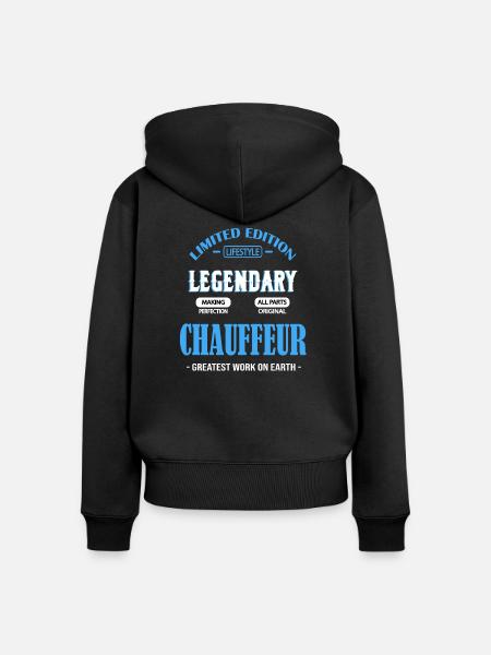 FAHRER - Frauen Premium Bio Zip Hoodie - Schwarz