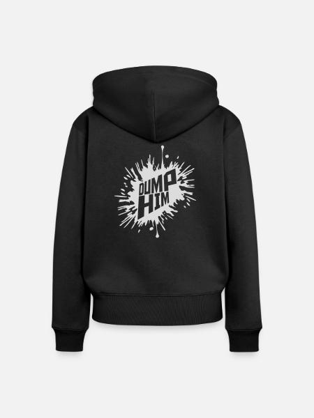 dump him Zitat Logo - Frauen Premium Bio Zip Hoodie - Schwarz