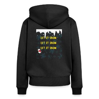 Snow | Let it Snow | Flakes | Snow figure | Santa - Frauen Premium Bio Zip Hoodie - Schwarz - Hinten - Julia (174cm)