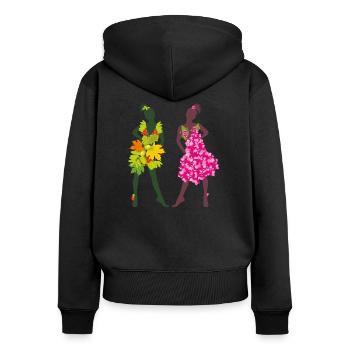 Sommer- und Herbstmädchen - Frauen Premium Bio Zip Hoodie - Schwarz - Hinten - Julia (174cm)