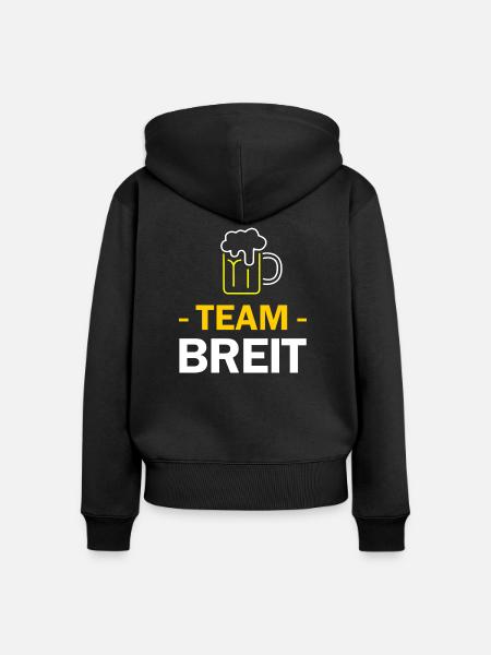Team Breit - Frauen Premium Bio Zip Hoodie - Schwarz