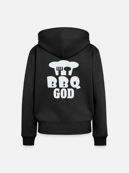 BBQ GOTT - Frauen Premium Bio Zip Hoodie - Schwarz