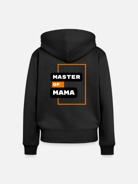 master of mama - Frauen Premium Bio Zip Hoodie - Schwarz