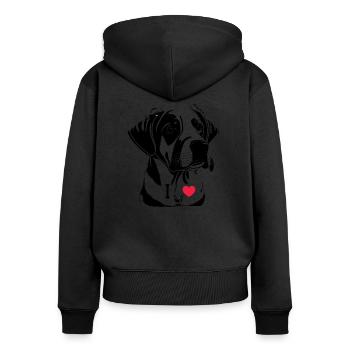 Funny dog lover shirts, Dog Lover Gifts - Sweat à capuche zippé Premium bio Femme - noir - Dos - Julia (174cm)