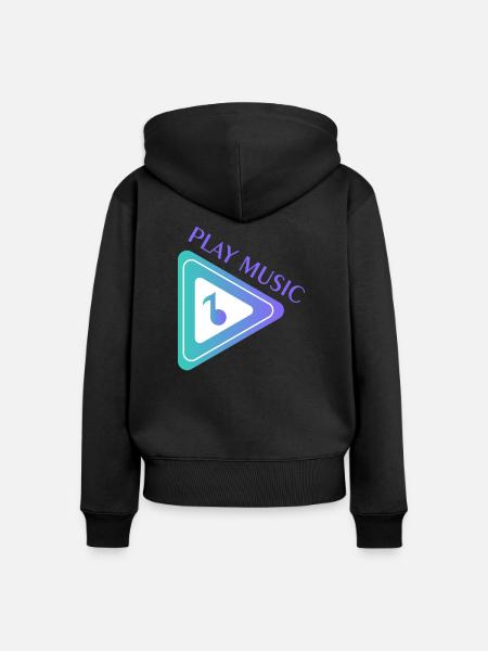MUSIK - Frauen Premium Bio Zip Hoodie - Schwarz