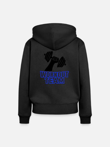 workout team - Frauen Premium Bio Zip Hoodie - Schwarz