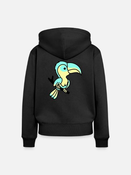 papagei - Frauen Premium Bio Zip Hoodie - Schwarz
