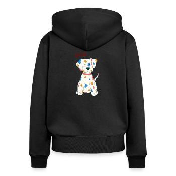 UnDOGnoised : Mais quelque chose ne va pas. - Sweat à capuche zippé Premium bio Femme - noir - Dos - Julia (174cm)