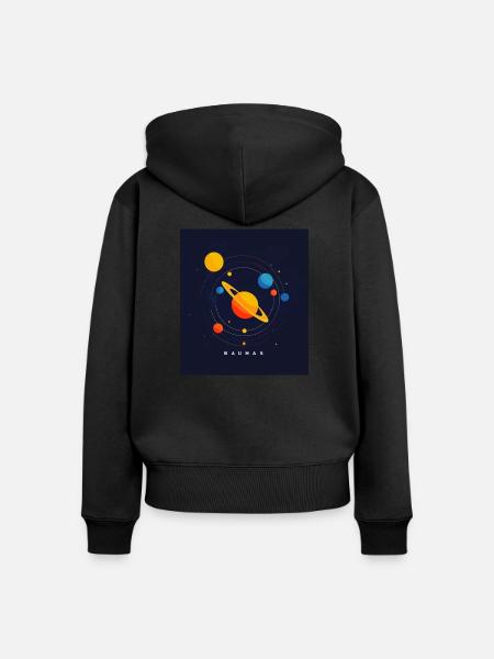 Bauhas Planetensystem - Frauen Premium Bio Zip Hoodie - Schwarz