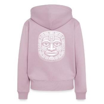 Maske - Frauen Premium Bio Zip Hoodie - Altrosa - Hinten - Julia (174cm)