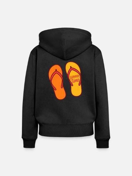 Sommerzeit - Frauen Premium Bio Zip Hoodie - Schwarz