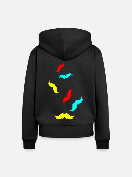 Schnurrbart symbol - Frauen Premium Bio Zip Hoodie - Schwarz