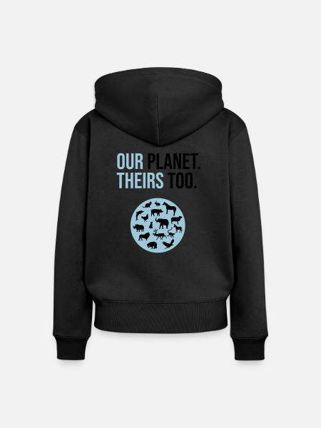 Tierschutz - Frauen Premium Bio Zip Hoodie - Schwarz