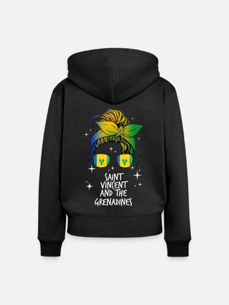 St. Vincent und die Grenadinen - Frauen Premium Bio Zip Hoodie - Schwarz