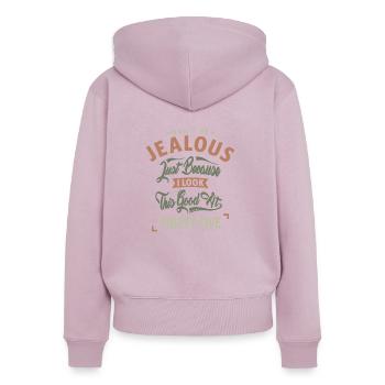 Eifersüchtig 35 - Frauen Premium Bio Zip Hoodie - Altrosa - Hinten - Julia (174cm)