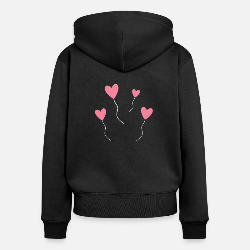ballons - Sweat à capuche zippé Premium bio Femme - noir