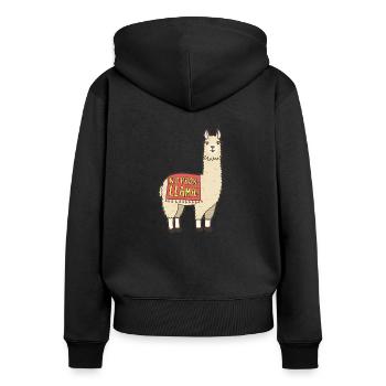 Llama lama alpaca - Women's Premium Organic Zip Hoodie - black - Back - Julia (174cm)