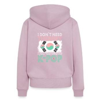 K-Pop - Frauen Premium Bio Zip Hoodie - Altrosa - Hinten - Julia (174cm)