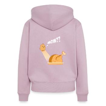 BRATHÄHNCHEN - Frauen Premium Bio Zip Hoodie - Altrosa - Hinten - Julia (174cm)