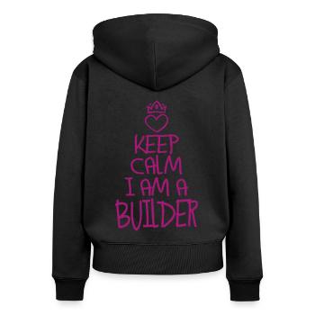 Gardez votre calme Travailleur de la construction Cool Travailleur de la construction Cadeau - Sweat à capuche zippé Premium bio Femme - noir - Dos - Julia (174cm)