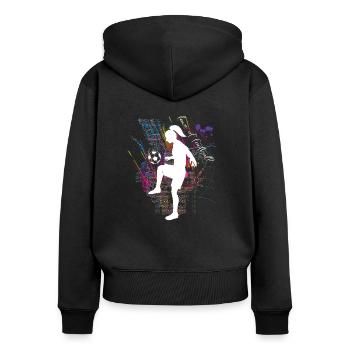 Football Women's Football Silhouette Footballer - Women's Premium Organic Zip Hoodie - black - Back - Julia (174cm)