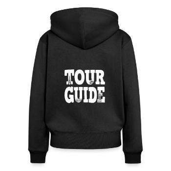Reiseleiter Reisebüro Animateur - Frauen Premium Bio Zip Hoodie - Schwarz - Hinten - Julia (174cm)
