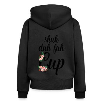 Shuh Duh Fuh Pokal - Frauen Premium Bio Zip Hoodie - Schwarz - Hinten - Julia (174cm)