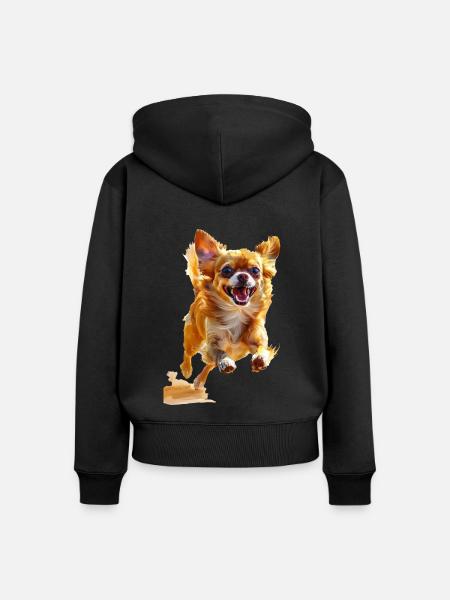 Chihuahua - Frauen Premium Bio Zip Hoodie - Schwarz