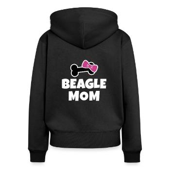 Beagle Mom - Women's Premium Organic Zip Hoodie - black - Back - Julia (174cm)