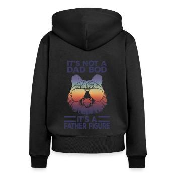 Es ist kein Papa Bod Es ist eine Vaterfigur - lustig - Frauen Premium Bio Zip Hoodie - Schwarz - Hinten - Julia (174cm)
