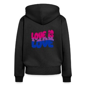 Love is Love – Bi Visibility in Style - Women's Premium Organic Zip Hoodie - black - Back - Julia (174cm)