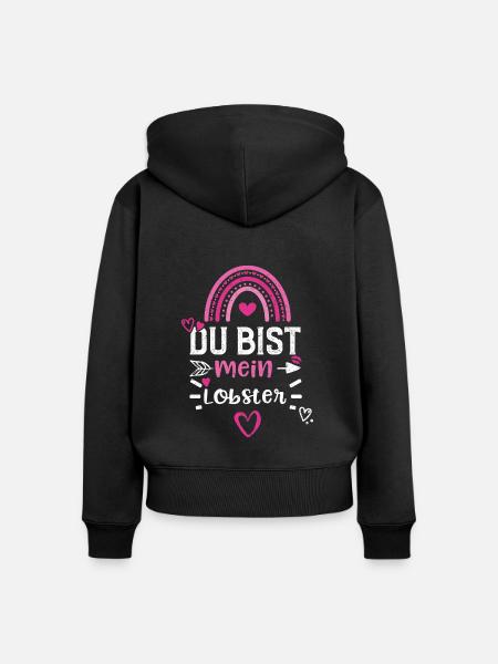 Du bist mein Lobster - Frauen Premium Bio Zip Hoodie - Schwarz