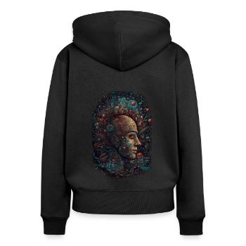 Trippy Explosion - Psychedelic Motif - Women's Premium Organic Zip Hoodie - black - Back - Julia (174cm)