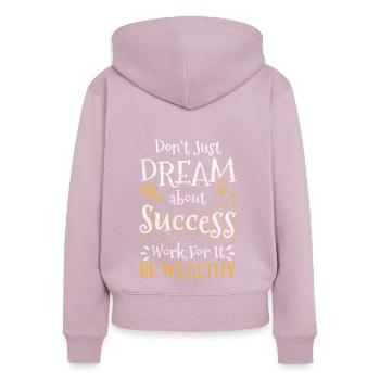 Reich Euro Kapitalismus - Frauen Premium Bio Zip Hoodie - Altrosa - Hinten - Julia (174cm)