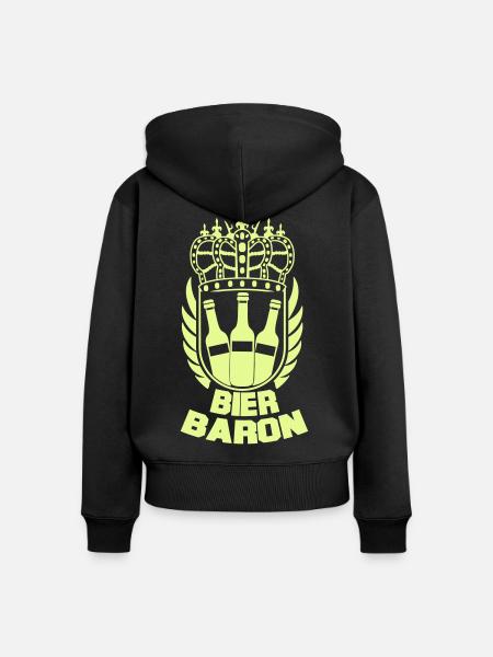 Bier Baron Kronenlogo - Frauen Premium Bio Zip Hoodie - Schwarz