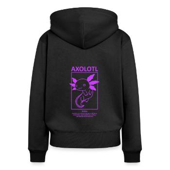 Axolotl Love Ambystoma Amphibians Aquarium - Sweat à capuche zippé Premium bio Femme - noir - Dos - Julia (174cm)