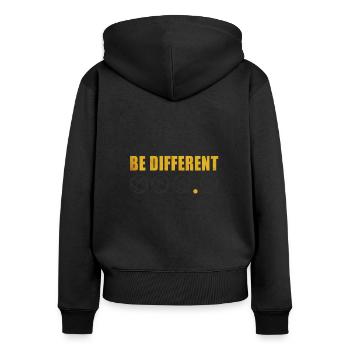 Boule Boccia Sprüche Be Different Lustig Hobby - Frauen Premium Bio Zip Hoodie - Schwarz - Hinten - Julia (174cm)