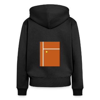 Court de tennis Minimalisme Flat Illustration Tennis - Sweat à capuche zippé Premium bio Femme - noir - Dos - Julia (174cm)