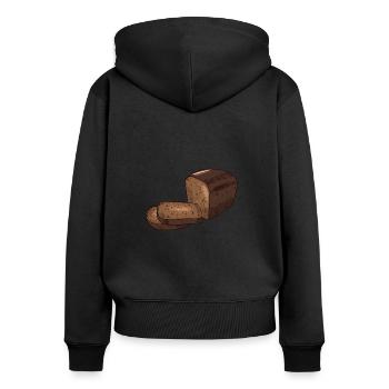 pain - Sweat à capuche zippé Premium bio Femme - noir - Dos - Julia (174cm)