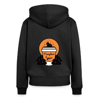 Pumpkin Spice - Women's Premium Organic Zip Hoodie - black - Back - Julia (174cm)